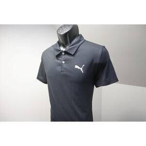 Puma Golf Polo Athletic Black Short Sleeve Performance Stretch Shirt Mens Medium